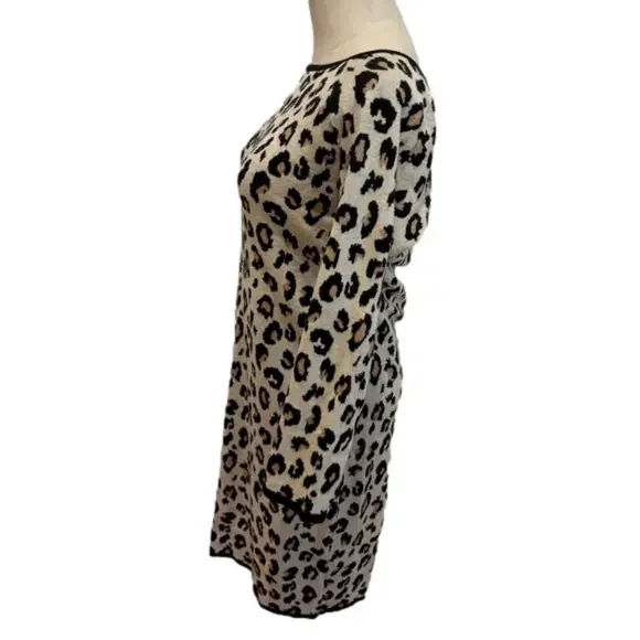 Y2K SPENCER & GRAHAM LEOPARD ANIMAL PRINT CASHMERE BLND VELVET DRESS TUNIC SZ M - Picture 5 of 8